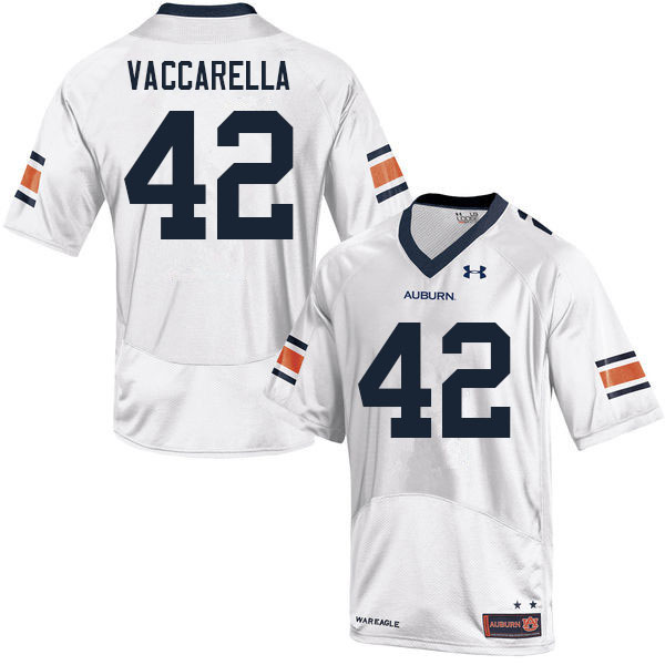 Men #42 Kyle Vaccarella Auburn Tigers College Football Jerseys Sale-White